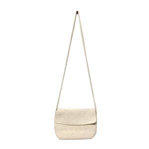 White Crochet Knit crossbody bag purse